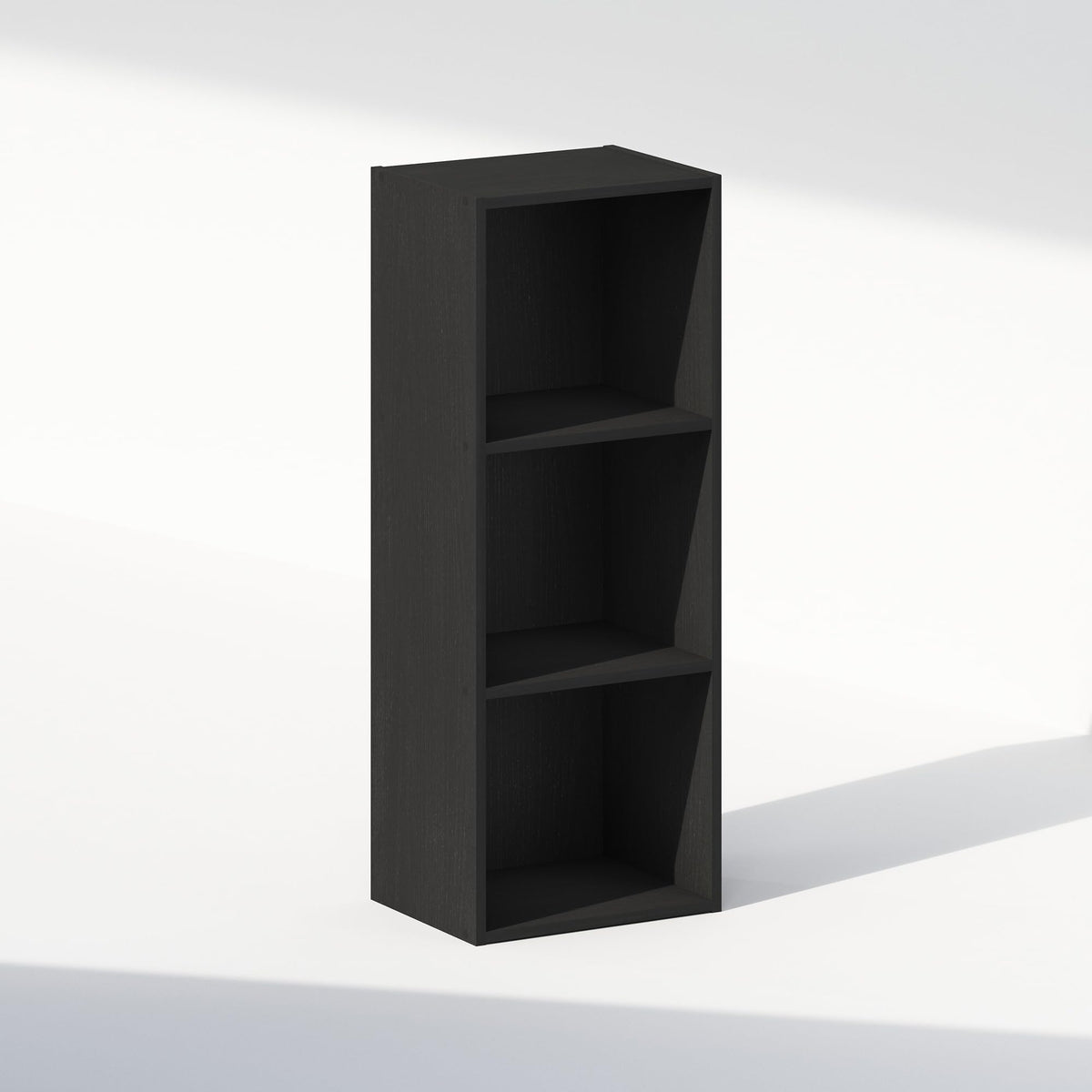 3 Tier Open Closet Shelf, 12 Inch Wide, Blackwood Finish