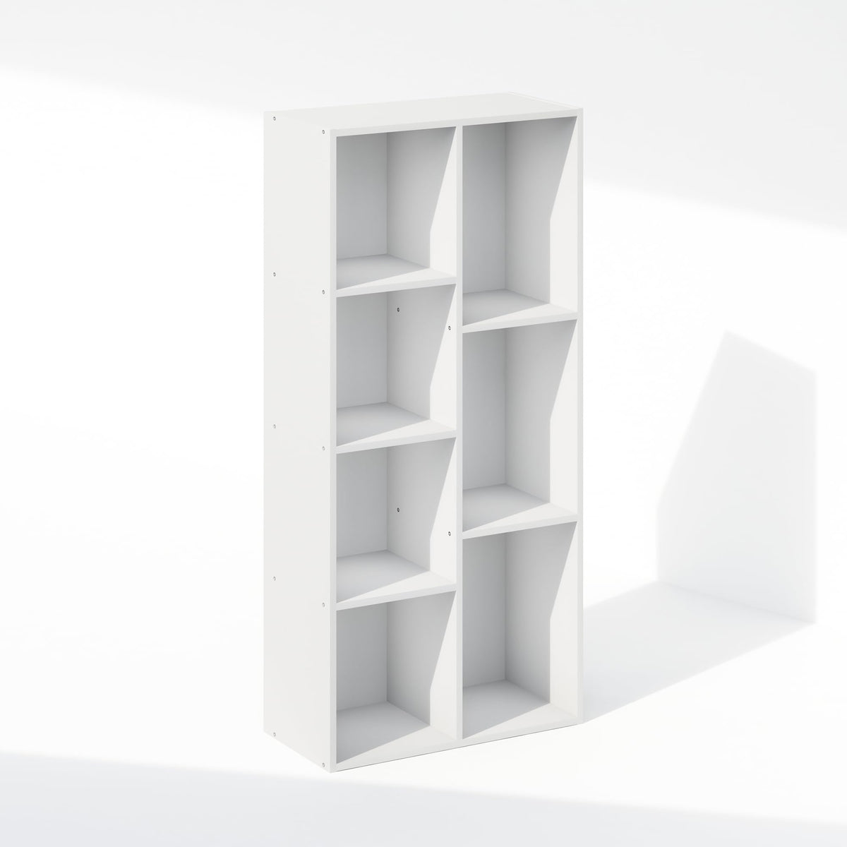 White 7 Cube Closet Organizer, Open Shelf Tower, 41.7 Inch Tall