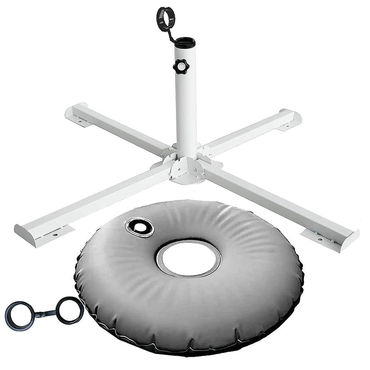 Folding Umbrella Stand Base with Weight Bag, Portable Iron Holder