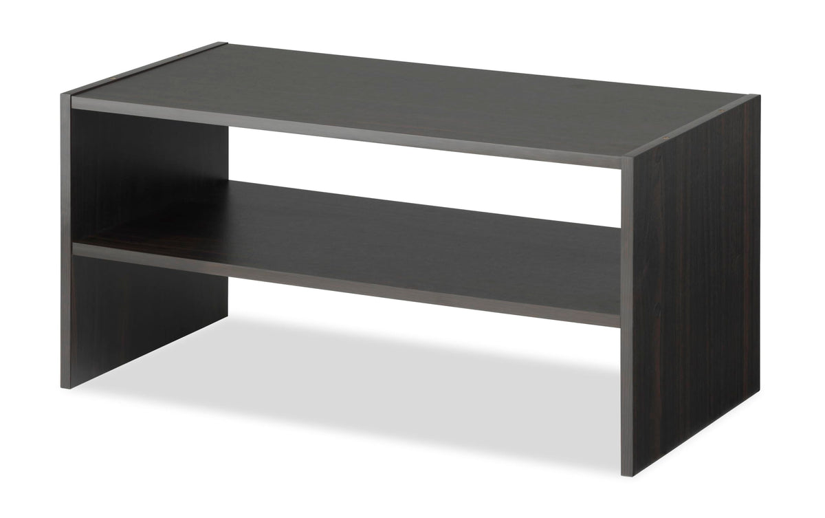 Stackable 2 Shelf Wood Shoe Rack, 24 Inch, Espresso, Holds 9 Pairs