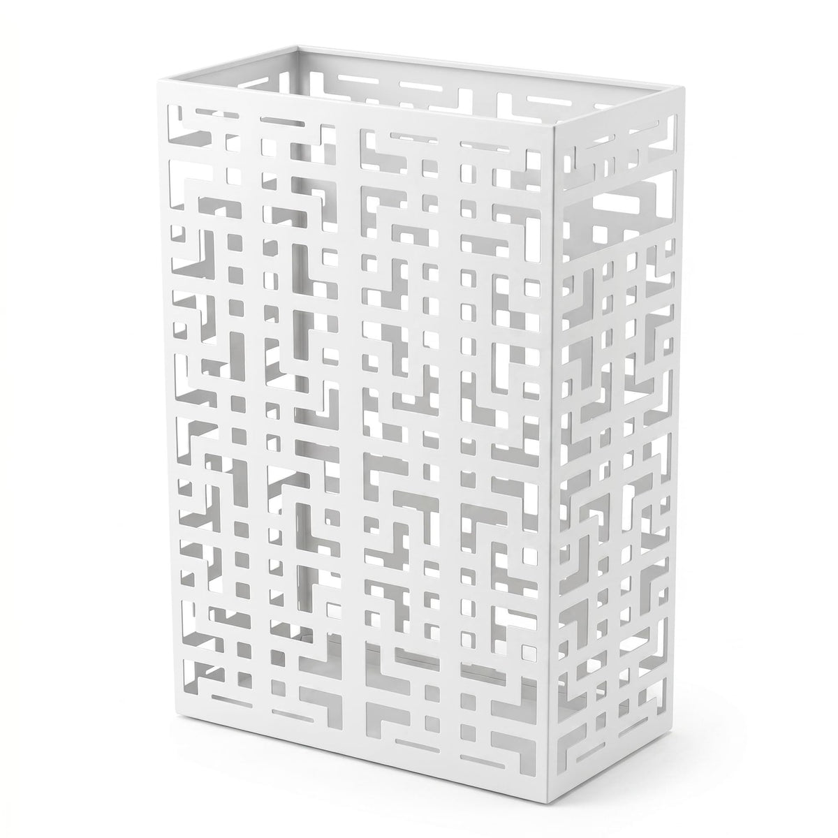 Square Metal Umbrella Stand, 16 x 10 x 5 Inch, White