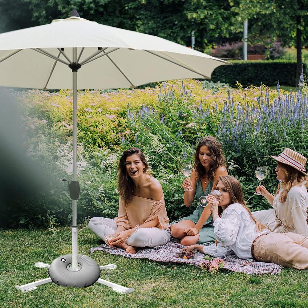 Folding Umbrella Stand Base with Weight Bag, Portable Iron Holder