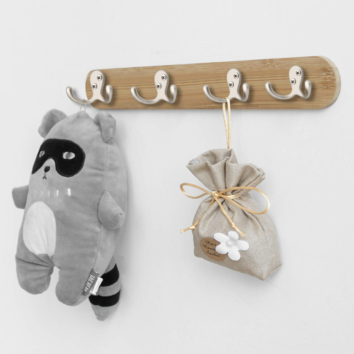 Silver Two Prong Wall Hooks, 28 Pieces