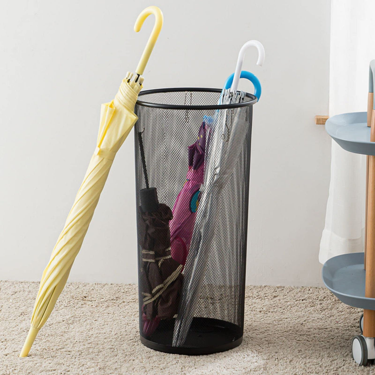 Metal Mesh Umbrella Stand, 2 Pack, 10.5 x 20 Inch, Black