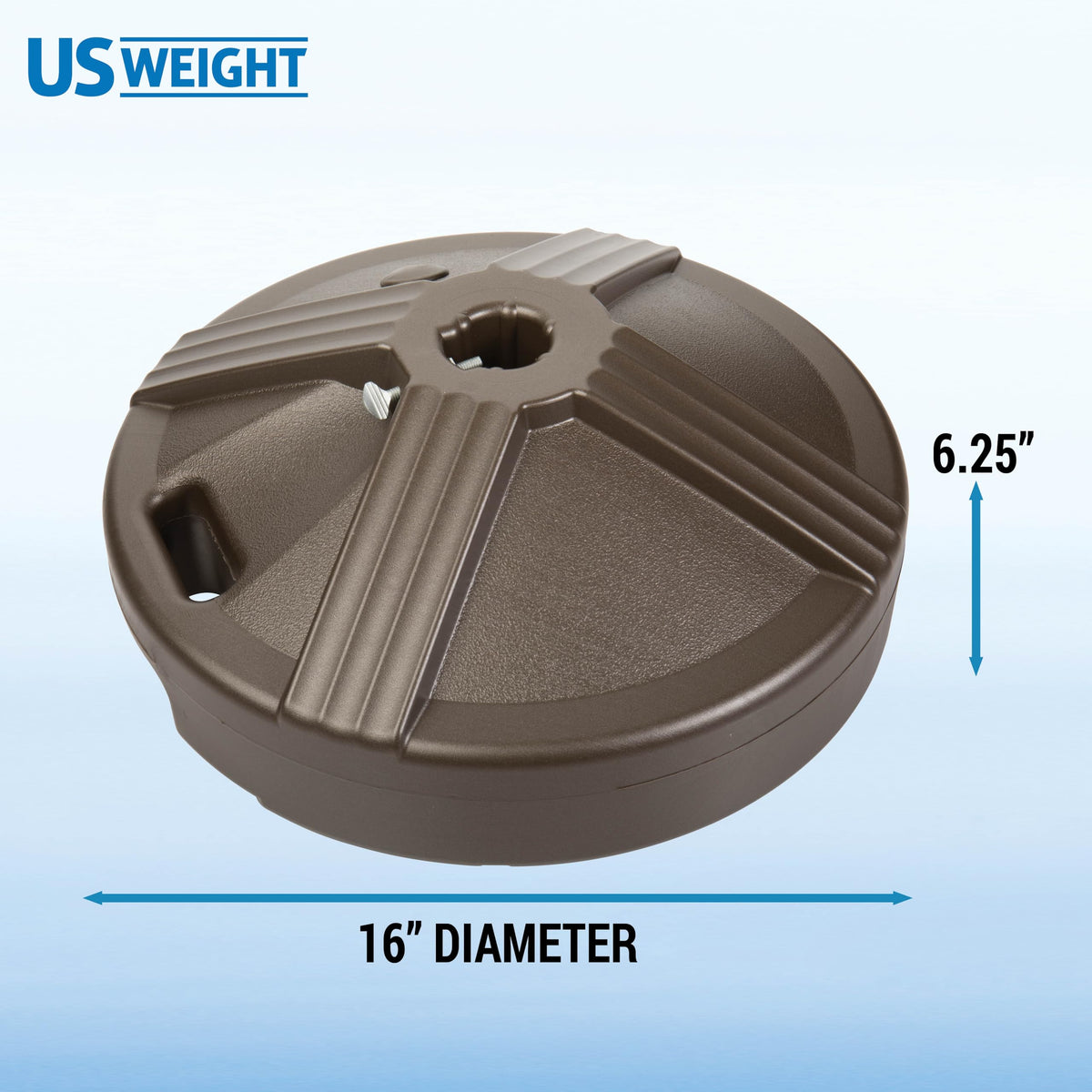 Fillable Umbrella Base for Patio Table, Bronze, Fits 1 to 1.5 Inch Poles