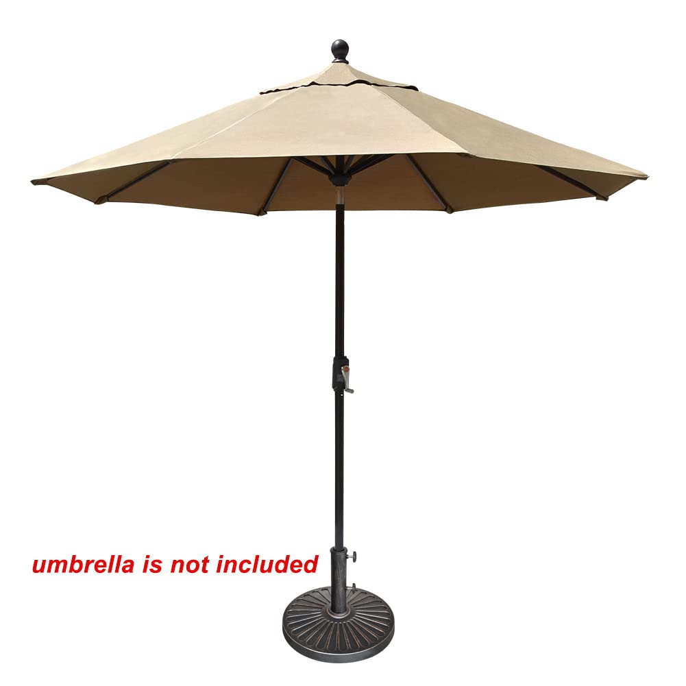 Bronze Patio Umbrella Stand, 18 Inch Cast Resin Base, 30 lb