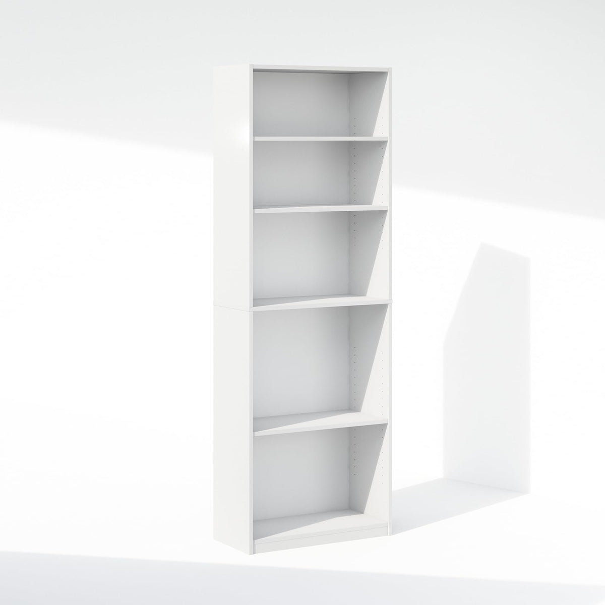 5 Tier Open Closet Shelf Tower, 24.5 Inch Wide, 71.2 Inch Tall, White