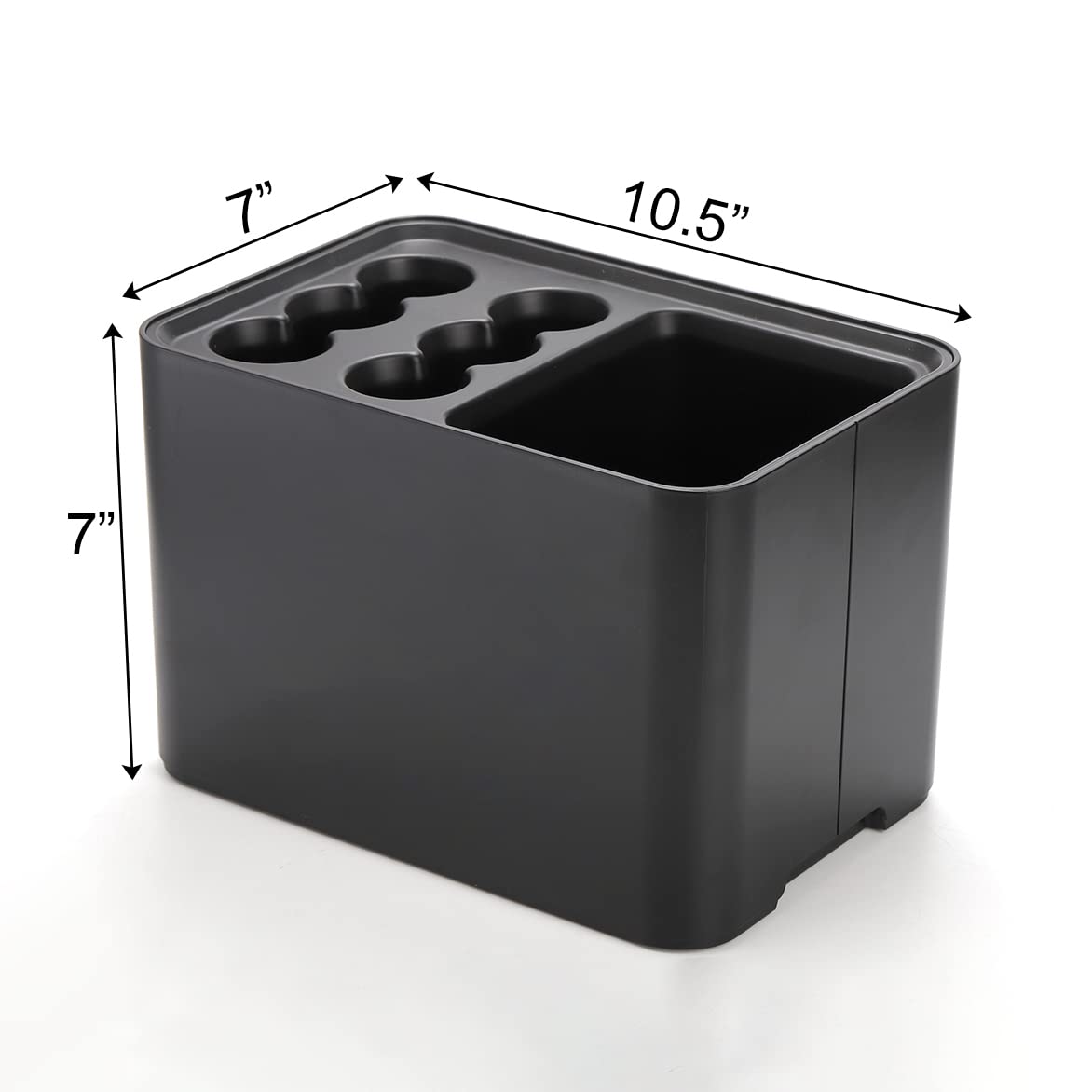 Black Umbrella Stand with 10 Slots and Removable Drip Tray, Compact Plastic