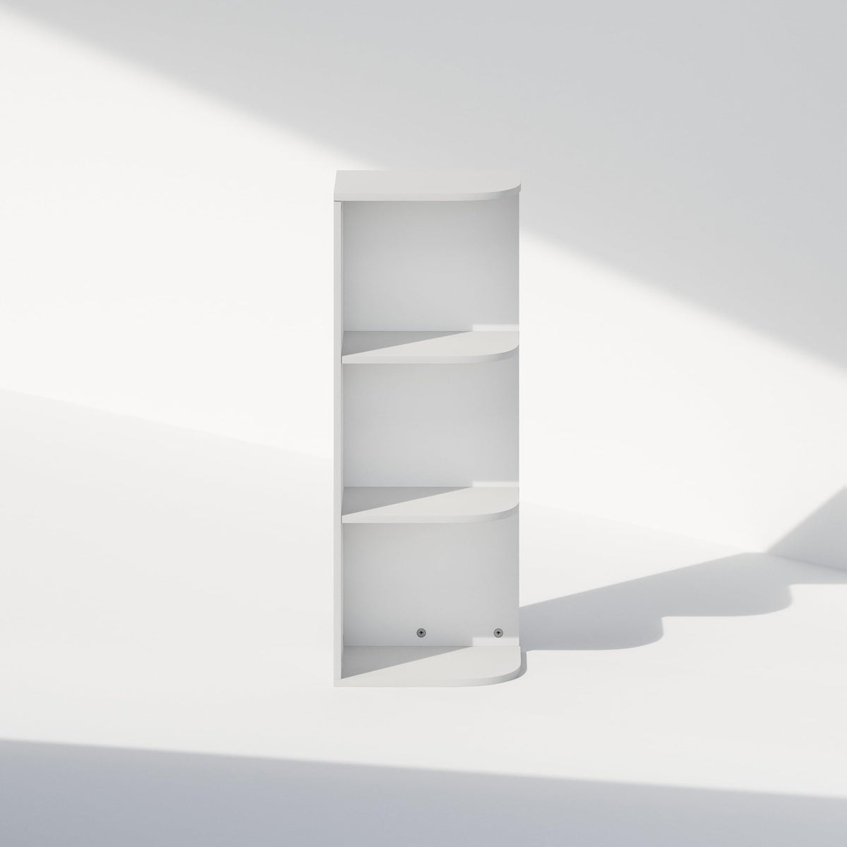 3 Tier White Corner Shelf, 31.5 Inch Small Bookcase