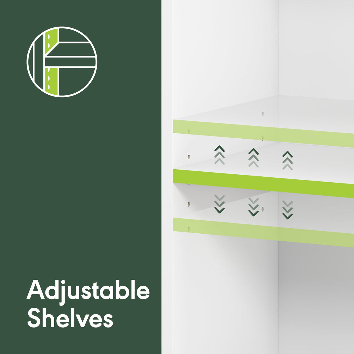 5 Tier Open Closet Shelf Tower, 24.5 Inch Wide, 71.2 Inch Tall, White