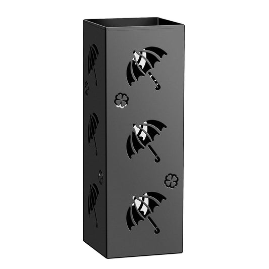 Compact Black Umbrella Holder, 16.1 Inch Powder Coated Steel