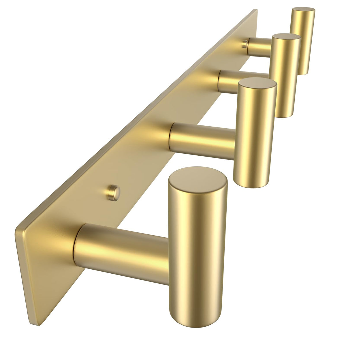 Gold Wall Hook Rail with 4 T Shaped Hooks, 11.8 Inch Stainless Steel