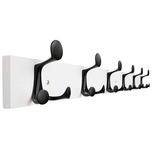 39 Inch White Coat Racks with 6 Triple Hooks, Pack of 2