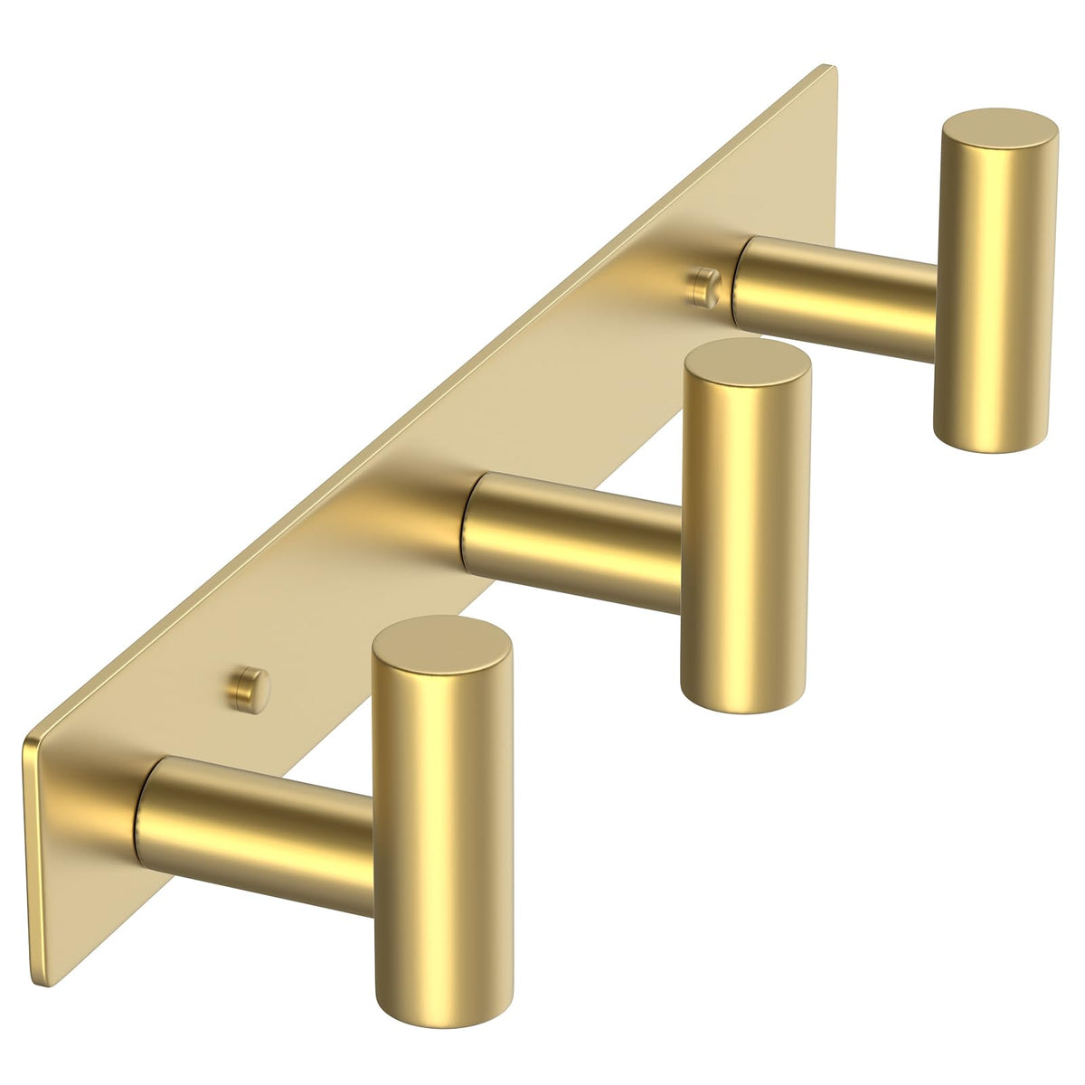 Gold T Shape Wall Hook Rack, 3 Hooks, 11.8 Inch Stainless Steel