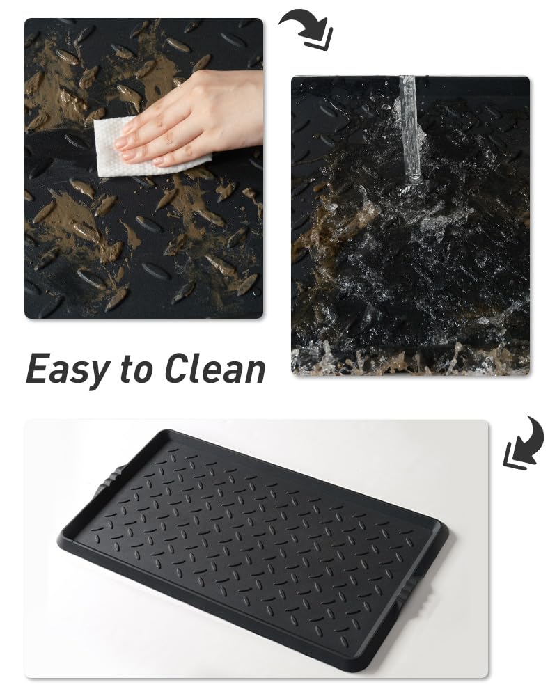 48 Inch Rubber Boot Tray, Waterproof Shoe Mat for Entryway, 16 x 47.5 In