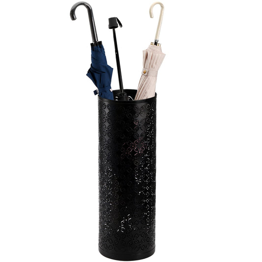 Round Metal Umbrella Stand for Entryway, Freestanding Umbrella & Cane Holder