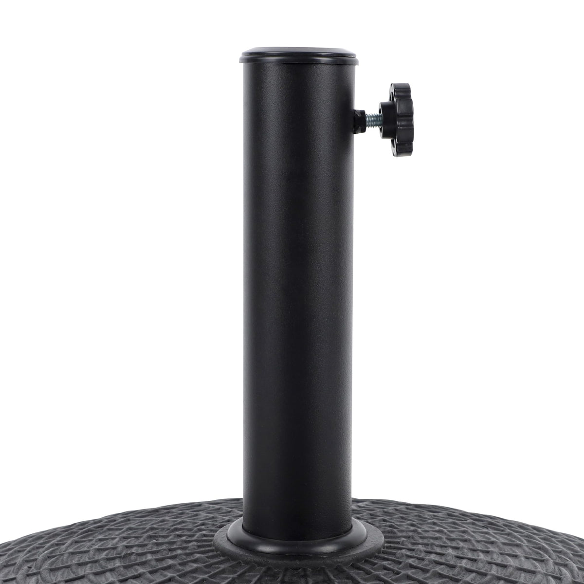 22 lb Patio Umbrella Base, Black Resin, 16.5 Inch Round Stand