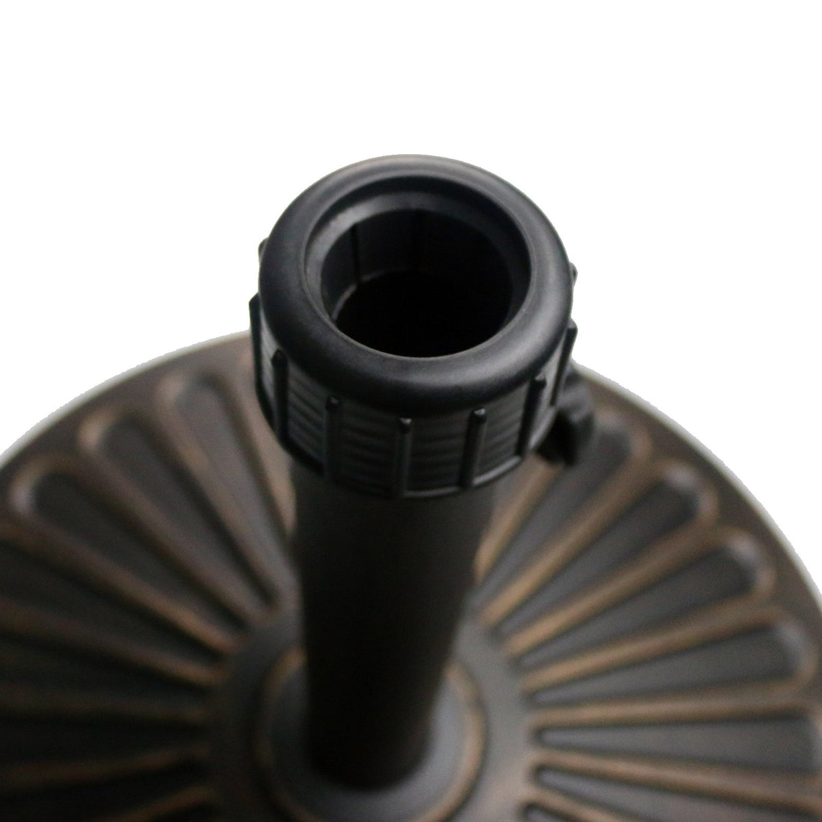 18 Inch Round Patio Umbrella Base, 30 lb, Antique Bronze