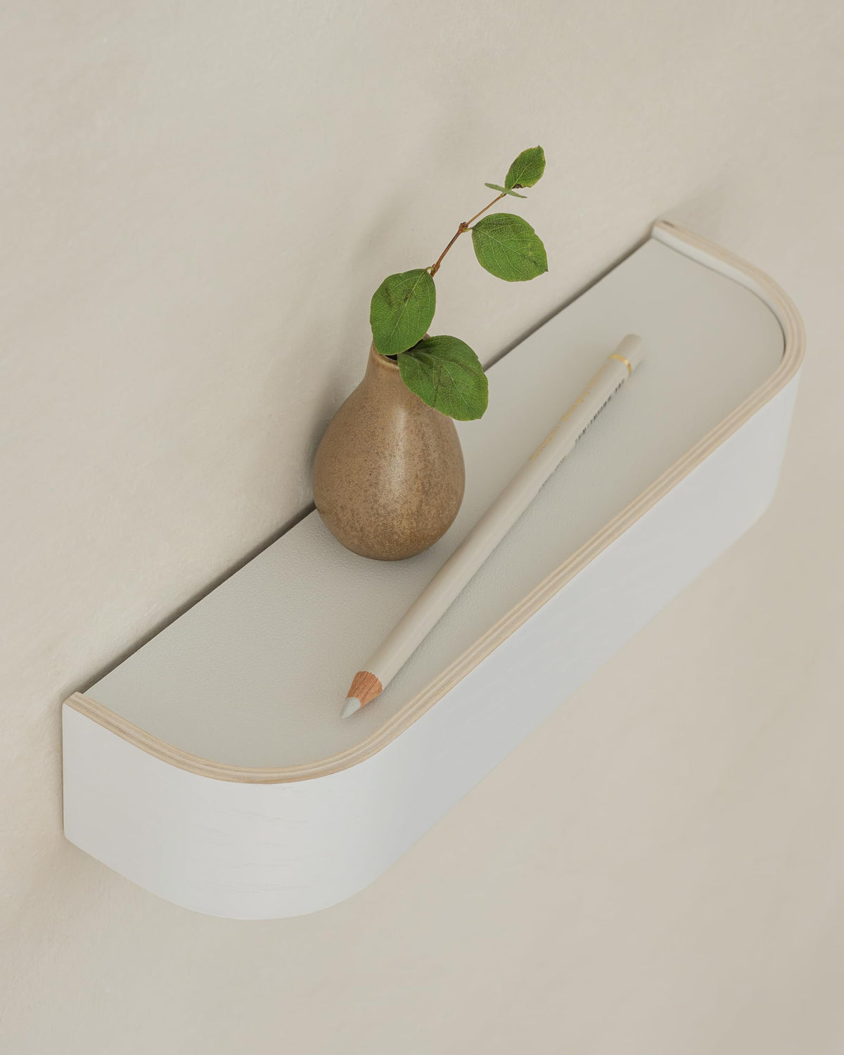 Minimalist White Key Holder with Shelf, 6 Hidden Hooks, 10.4 Inch
