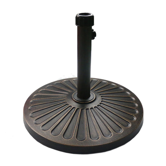 18 Inch Round Patio Umbrella Base, 30 lb, Antique Bronze