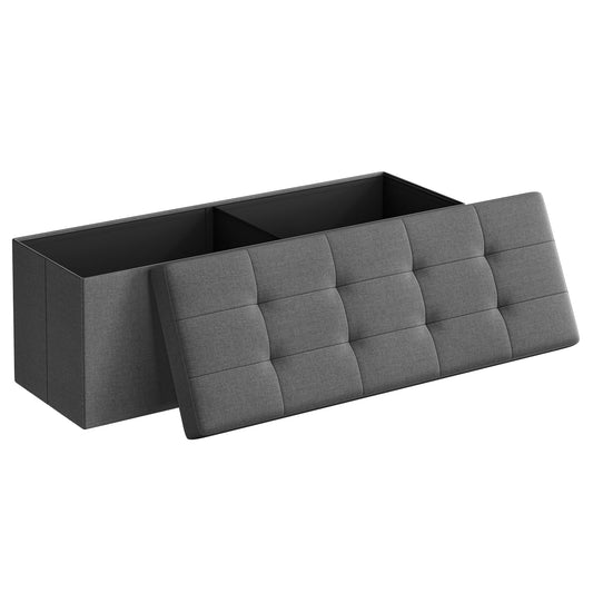 43.3 Inch Folding Storage Ottoman Bench, Long Entryway Bench Seat with Storage