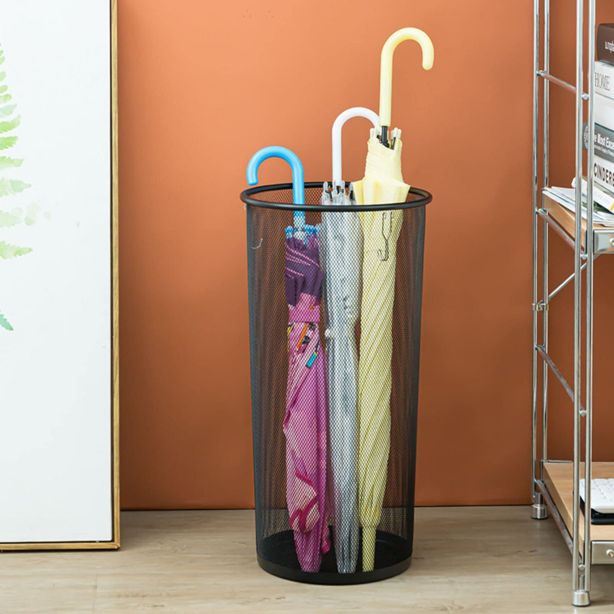 Metal Mesh Umbrella Stand, 2 Pack, 10.5 x 20 Inch, Black
