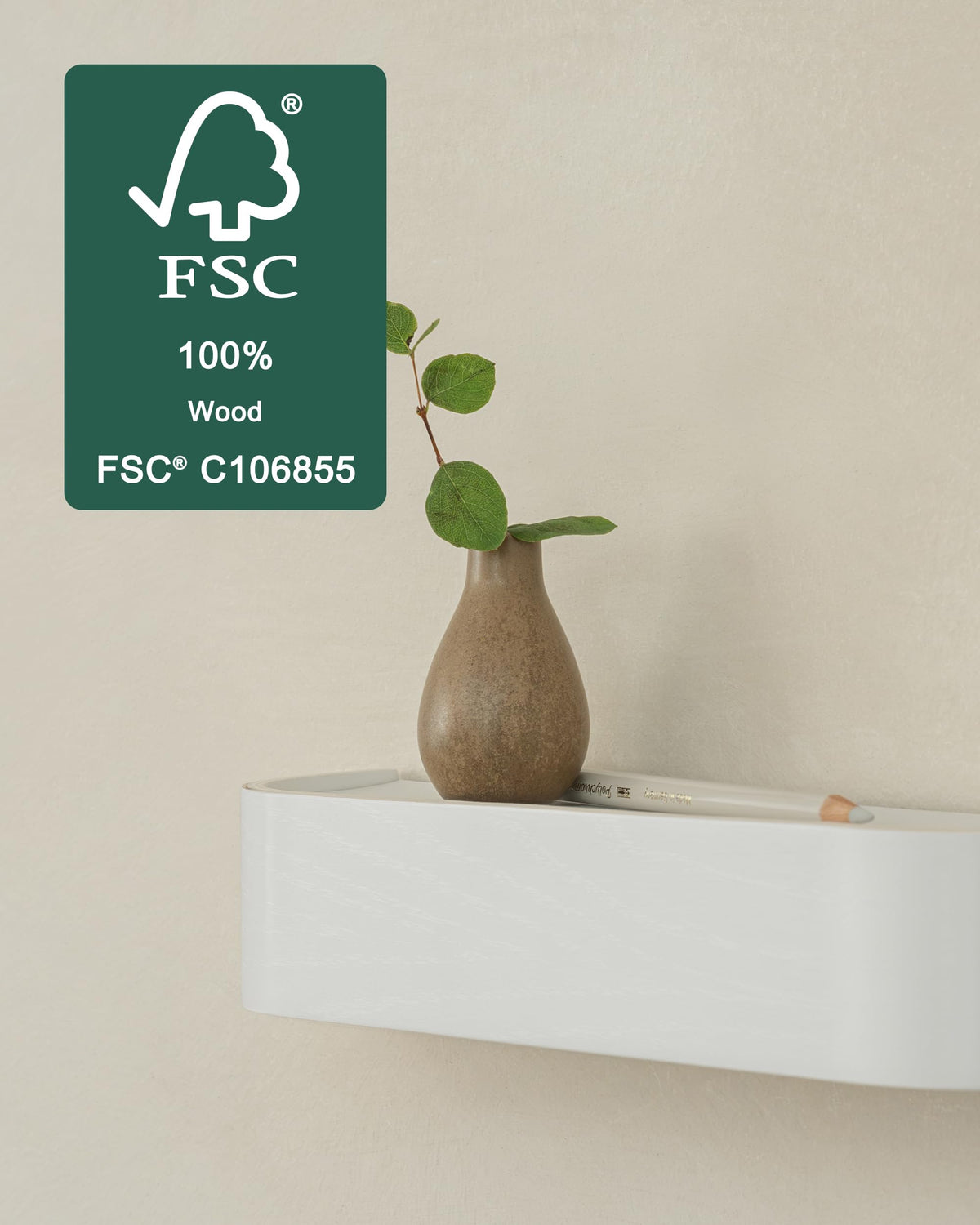Minimalist White Key Holder with Shelf, 6 Hidden Hooks, 10.4 Inch