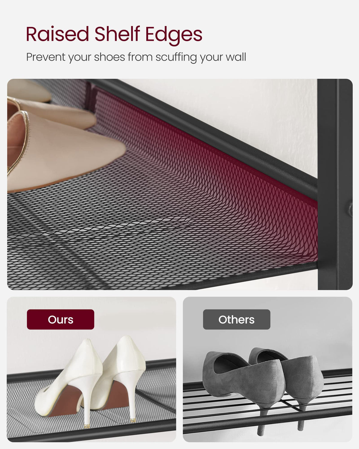 4-Tier Adjustable Shoe Rack, Freestanding Shoe Shelf for Entryway and Closet