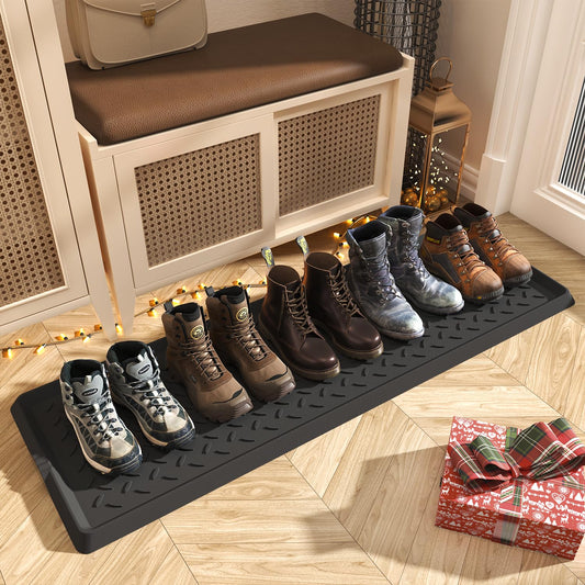 48 Inch Rubber Boot Tray, Waterproof Shoe Mat for Entryway, 16 x 47.5 In