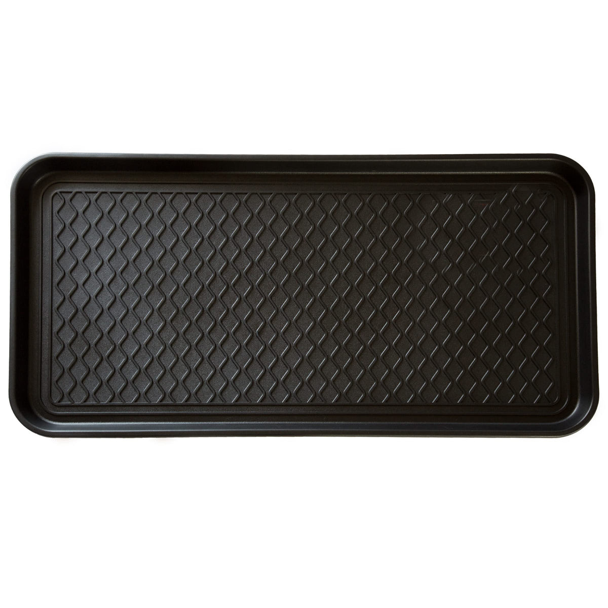 Large Black Boot Tray, 30 x 15 Inch Indoor Outdoor Shoe Mat
