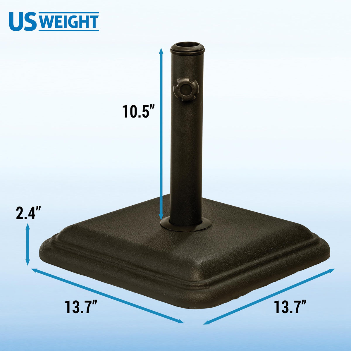 26 lb Patio Table Umbrella Base, Bronze, Adjustable 1.3 to 1.8 Inch Pole
